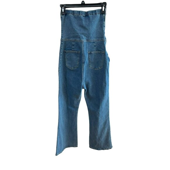 NWT Cider Denim Strapless Cut Out Flared Jumpsuit Size Medium - Picture 10 of 11